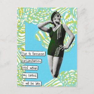 Schnelle Urlaub Postkarte Ich werde zu spät sein