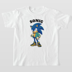 Schneller blauer Igel-Kinder-T-Shirt T-Shirt