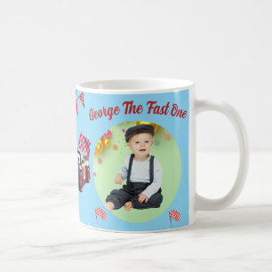 Schneller Eins  Rot-Schwarzes Rennwagen 1. Geburts Kaffeetasse
