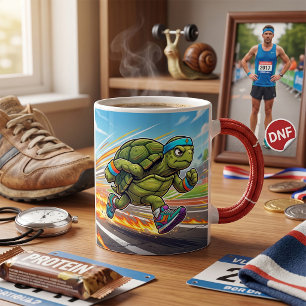 Schneller Turtle Sprinter Athletischer Läufer Kaffeetasse
