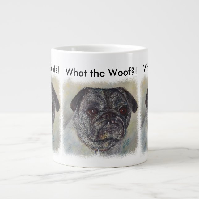 SCHNELLER UND NIEDLICHER MOPS Jumbo-Tasse (Vorderseite)