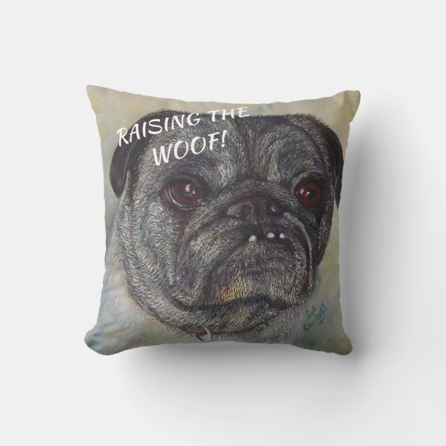 SCHNELLER UND NIEDLICHER MOPS KISSEN (Vorderseite)