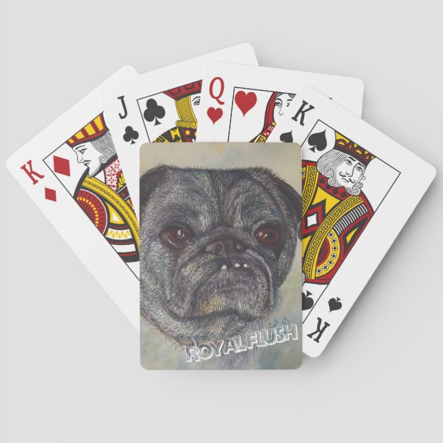 SCHNELLER UND NIEDLICHER MOPS SPIELKARTEN (Rückseite)