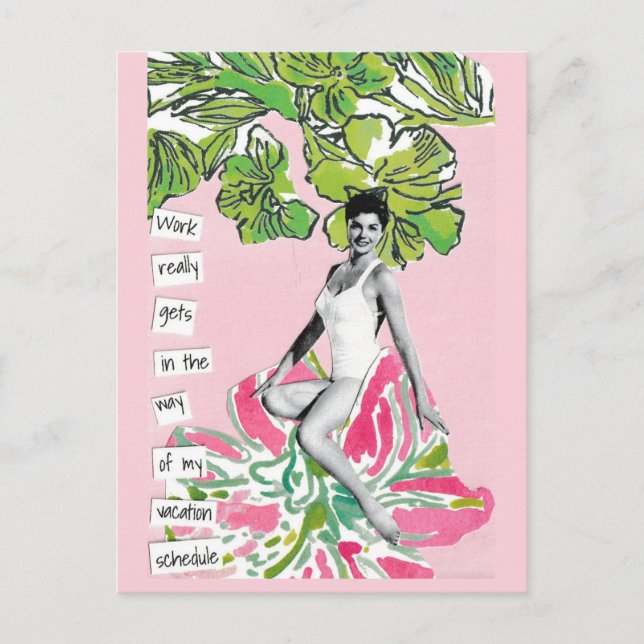 Schneller Urlaub Postkarte Arbeit geht in den Weg (Vorderseite)