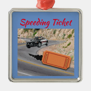 Schnellere Polizeiwagen erhalten den Ticket CUSTOM Ornament Aus Metall