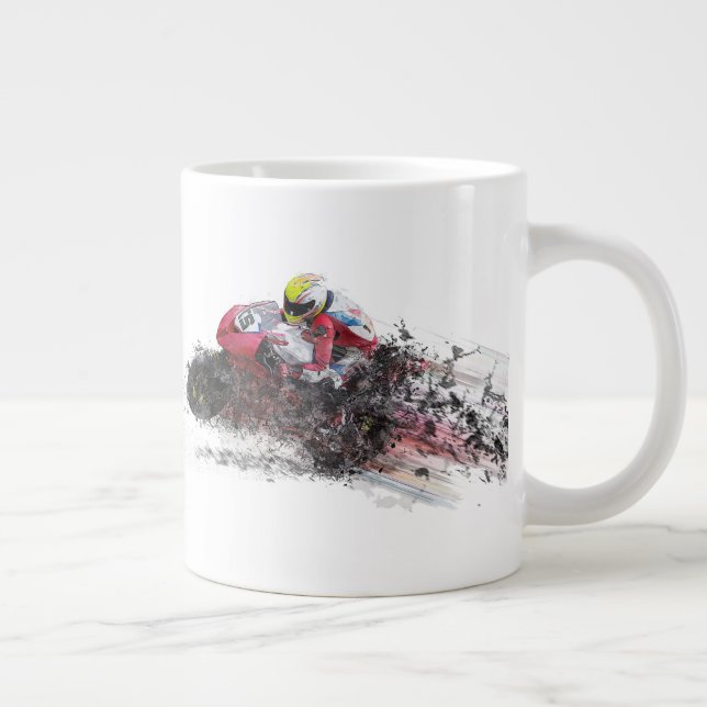 Schnellerer Motorradfahrer Jumbo-Tasse (Rechts)