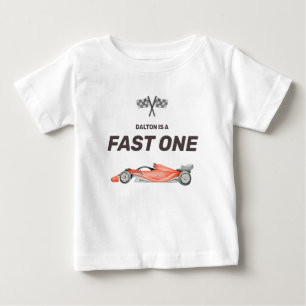 Schnelles Eins Rennen Auto Erstes Geburtstags-T-Sh Baby T-shirt