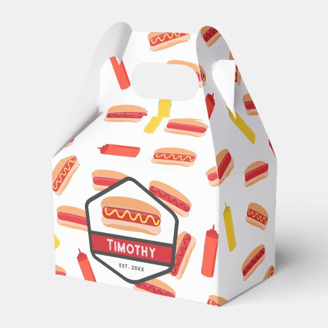 Schnelles Foodmuster Retro Monogramm Geschenkschachtel (Vorderseite)