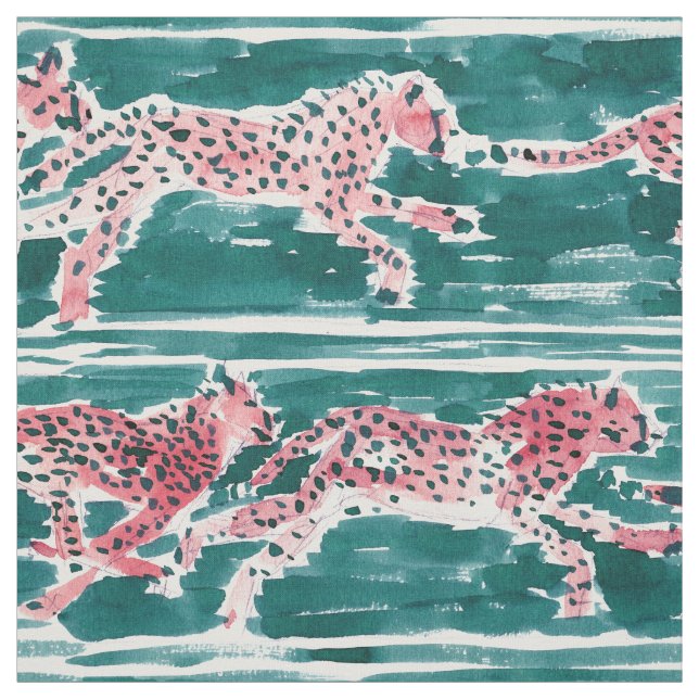 SCHNELLES GEPARDE Safari Boho Chic-Aquarell Stoff (Muster)