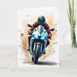 Schnelles Motorrad-Geburtstagskarte Karte
