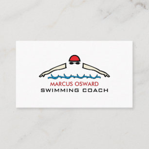 Schnelles Schwimmbad Icon, Schwimmbahn & Rettungss Visitenkarte