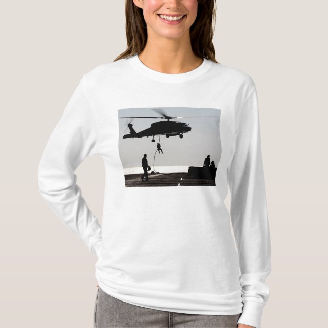 Schnelles Seil des Personals aus einem SH-60F T-Shirt (Vorderseite)