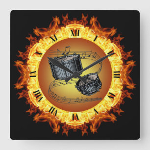 Schnellimbiss~Fire Creation #3~Out of the Crucible Quadratische Wanduhr