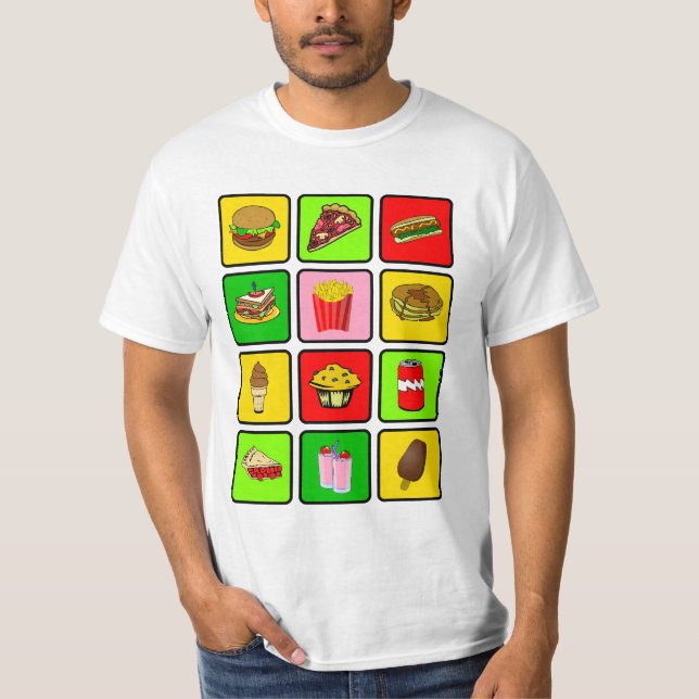 Schnellimbiss-Junkie-Shirt - wählen Sie Art u. T-Shirt (Vorderseite)