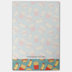 Schnellimbiss-Muster 3 Post-it Klebezettel