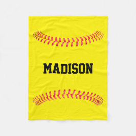 Schnellimbiss-Softball-Individuelle Name oder Text Fleecedecke