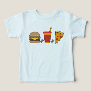 Schnellimbiss-Trio: Burger, Soda, Pizzastück in Fe