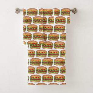 Schnellkochtopf für Hamburger Burger Cheeseburger Badhandtuch Set