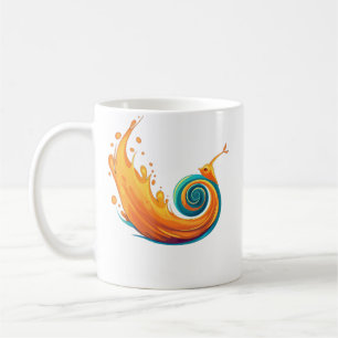 Schnelllaufende Schnecke mit Flammen zum Verbrenne Kaffeetasse