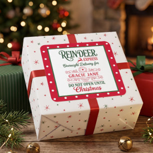 Schnelllieferung des Weihnachtsmanns gepunktet Quadratischer Aufkleber