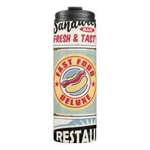 Schnellrestaurants und Diners Retro-Schilder Kolle Thermosbecher