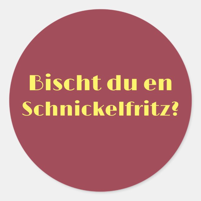 Schnickelfritz Runder Aufkleber (Vorderseite)