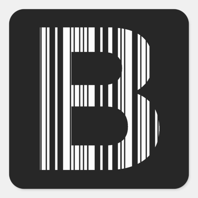 SCHNITT B BAR CODE Erste erste Barcode-Muster Quadratischer Aufkleber (Vorderseite)