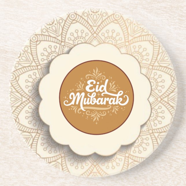 Schnitt Eid Mubarak Getränkeuntersetzer (Vorne)