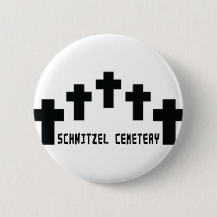 Schnitzel-Friedhofskreuz Button