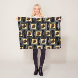 Schnoodle Dog Black Fleece Blanket