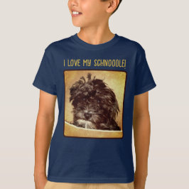 Schnoodle Dog Boy's Navy T - Shirt