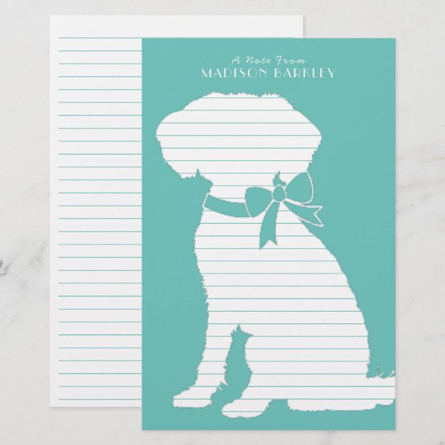 Schnoodle Dog Puppy Briefpapier (Vorne/Hinten)