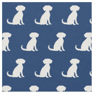 Schnoodle Dog Silhouette Pet Navy Blue Stoff