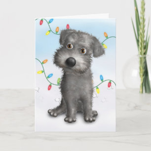 Schnoodle (Gray) Christmas Feiertagskarte