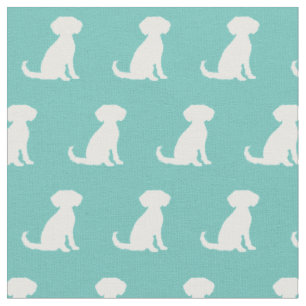 Schnoodle Hund Silhouette Haustier Aquamarin Stoff