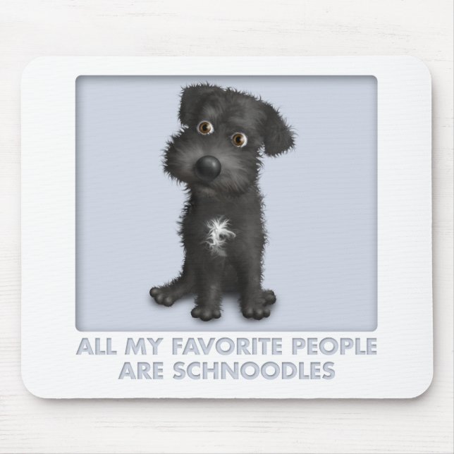 Schnoodle (schwarzer) Liebling Mousepad (Vorne)