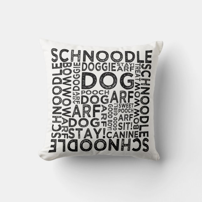 Schnoodle Typografie Kissen (Vorderseite)