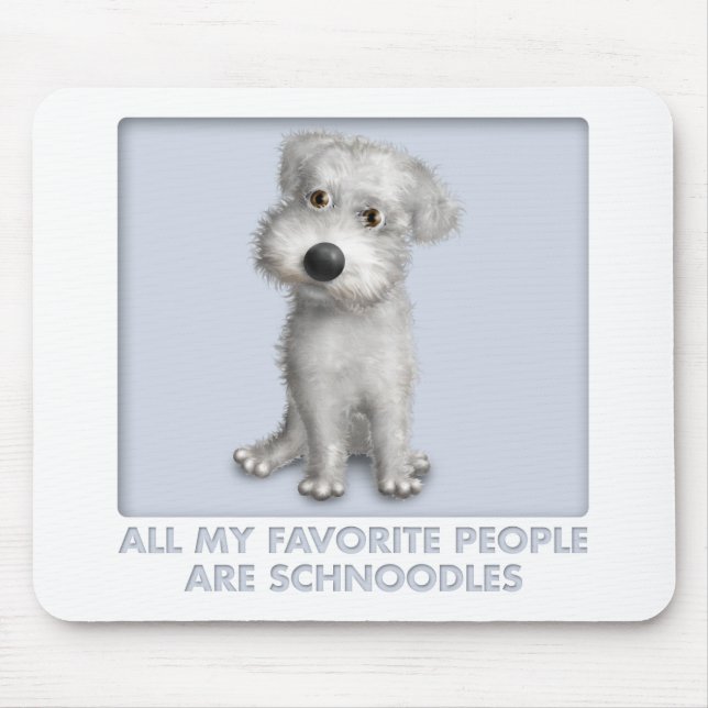 Schnoodle (weißer) Liebling Mousepad (Vorne)