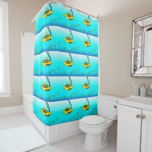 Schnorchel Fisch Cartoon Goldfish Duschvorhang