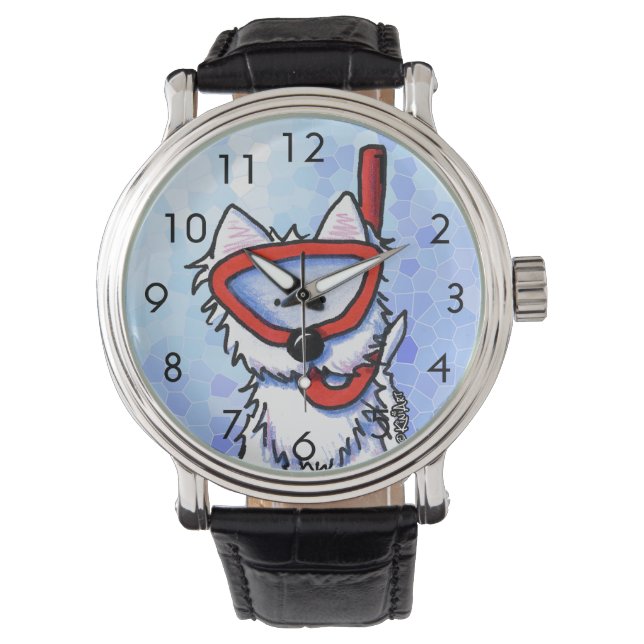 Schnorchel Westie Wrist Watch Armbanduhr (Vorderseite)