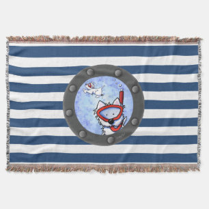Schnorchel Westies Nautical Throw Blanket Decke