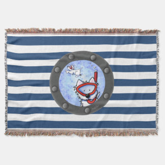 Schnorchel Westies Nautical Throw Blanket Decke