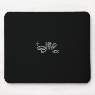 Schnorchelmaske und Flossen für Taucherliebhaber – Mousepad