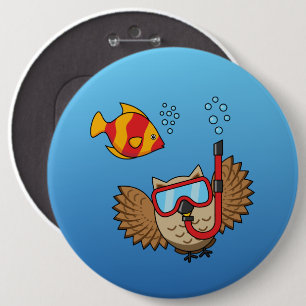 Schnorchelmaske und tropische Fische Button