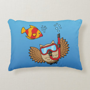 Schnorchelmaske und tropische Fische Dekokissen