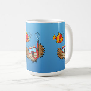 Schnorchelmaske und tropische Fische Kaffeetasse