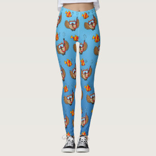 Schnorchelmaske und tropische Fische Leggings