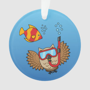 Schnorchelmaske und tropische Fische Ornament
