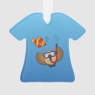Schnorchelmaske und tropische Fische Ornament
