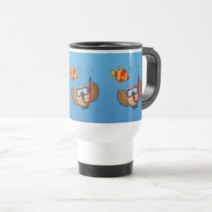 Schnorchelmaske und tropische Fische Reisebecher